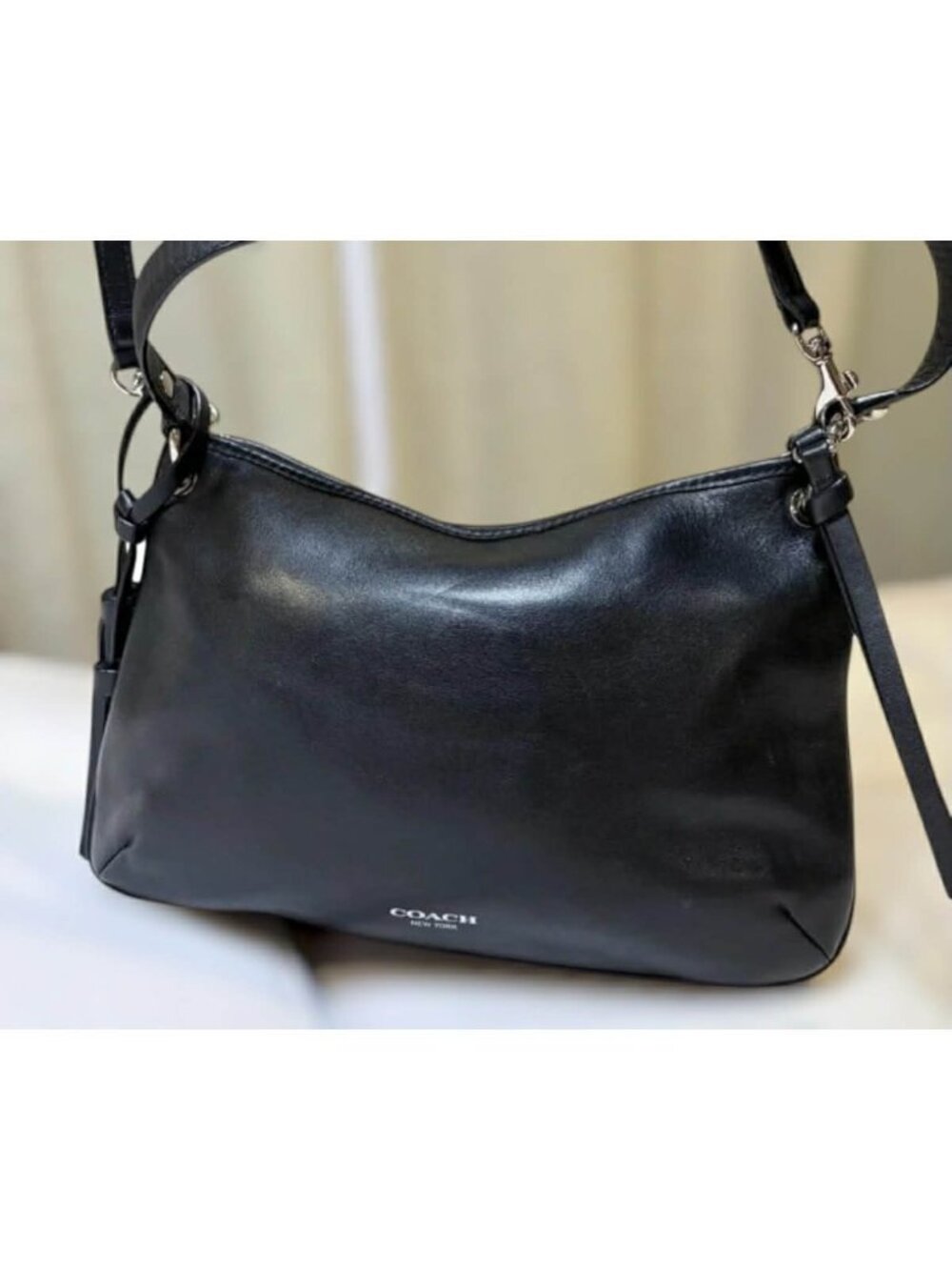 Coach Black Legacy Leather Double Gusset Tassel Hobo Shoulder Bag